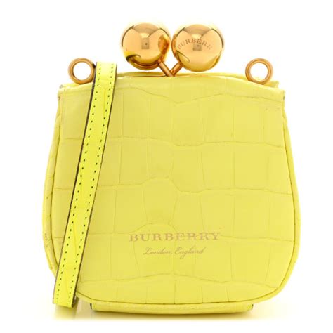 burberry mini alligator frame bag|BURBERRY Alligator Mini Frame Bag Neon Yellow.